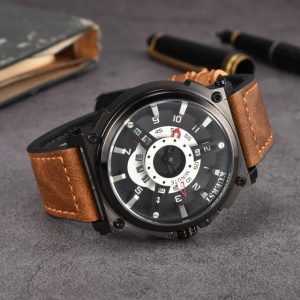 লেদারের বেল্ট ঘড়ি (অরেঞ্জ কালার)